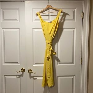 Everlane yellow wrap dress size 6